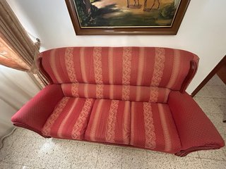Sofá de 3 plazas tela rojo