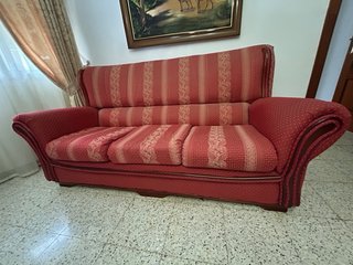 Sofá de 3 plazas tela rojo