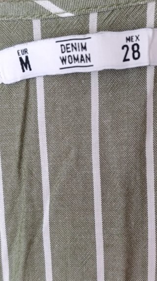 Blusa verde y blanca rayas Talla M