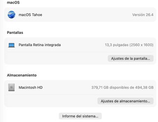 MacBook Pro 13 M1 16GB RAM 2020 Plata