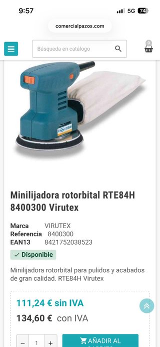 Lijadora Rotorbital Vinutex RTE84H 230V 180W