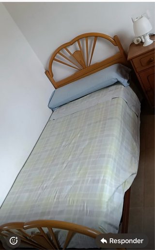 Cama individual madera 90x190 + colchón