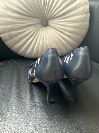 Zapatos Carolina Herrera Rayas Azul Marino