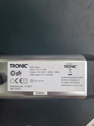 Inversor Tronic 150W 12V a AC