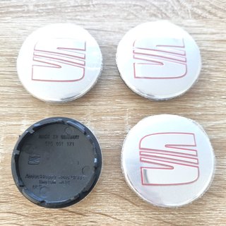 TAPABUJES SEAT 56mm PLATA - EMBLEMA LLANTAS SEAT