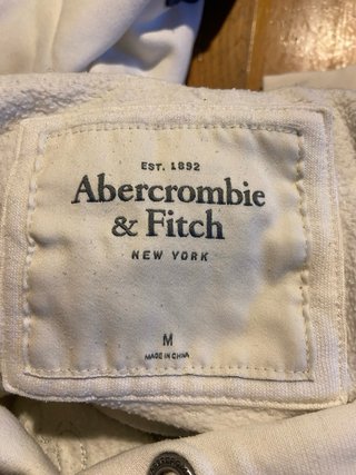 Felpe Abercrombie & Fitch bianche con scritte blu