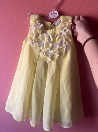 Vestido amarillo flores niña 3 años