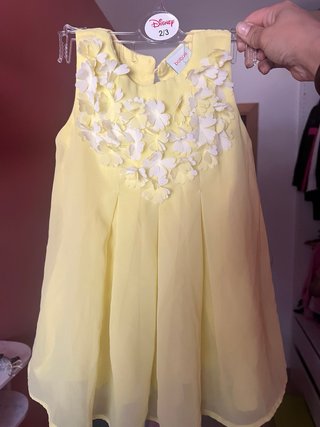 Vestido amarillo flores niña 3 años