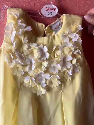 Vestido amarillo flores niña 3 años