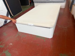 Canapé y colchón Madera Blanco Tapa 3D 105x190