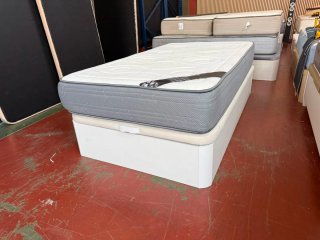 Canapé y colchón Madera Blanco Tapa 3D 105x190