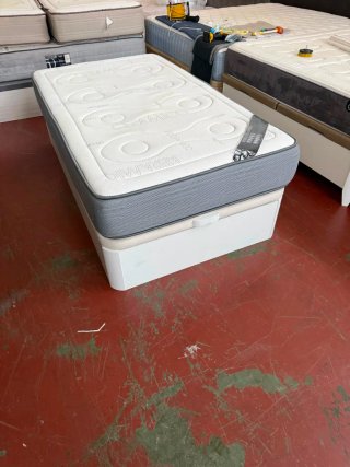 Canapé y colchón Madera Blanco Tapa 3D 105x190