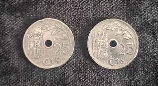 LOTE 29 MONEDAS 25 CÉNTIMOS REPUBLICA 1934/1937