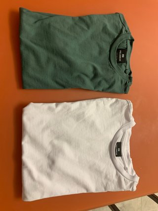 Pack 2 Camisetas Pull&Bear Verde y Blanca