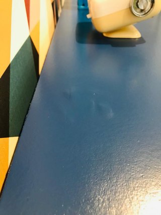 Cómoda Mid Century Azul y Madera