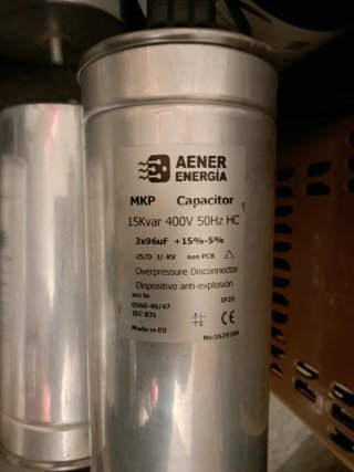 7 Condensadores AENER MKP 15Kvar 400V