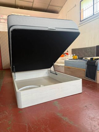 Cama canapé madera 135x190 Blanco Ártico