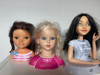 3 Cabezas de Muñeca con Pelo