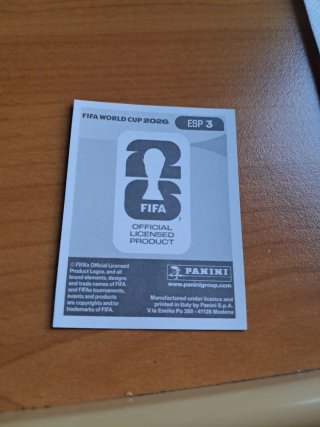 3 Cromos Panini Mundial FIFA 2026