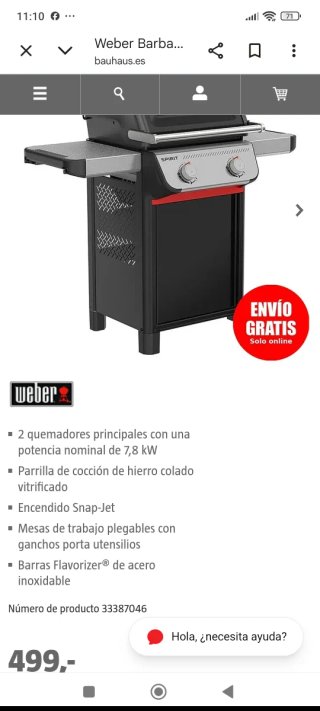 Barbacoa Weber Spirit Gas Buen Estado