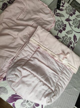 Vestidura para carrito de bebé rosa, universal.
