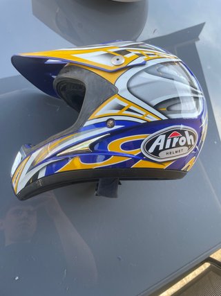 Casco Moto Airoh Azul y Amarillo