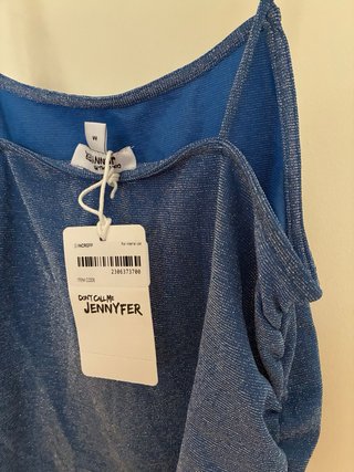 Top metalizado azul eléctrico