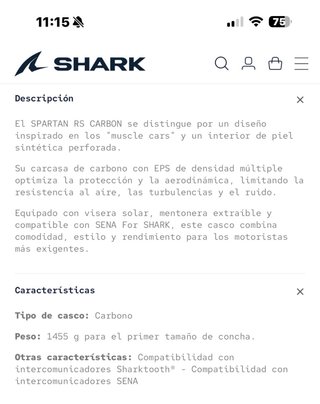 Casco Shark Spartan RS Carbon shawn talla s/m