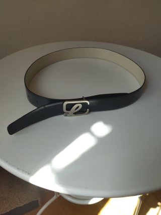 Cinturón Loewe mujer reversible blanco-azul marino