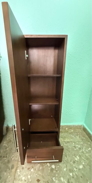 Mueble de baño madera y cristal