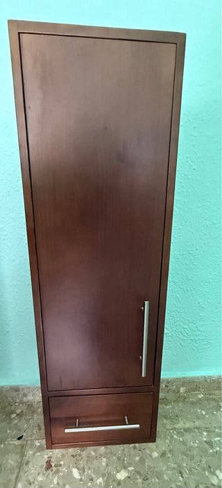Mueble de baño madera y cristal