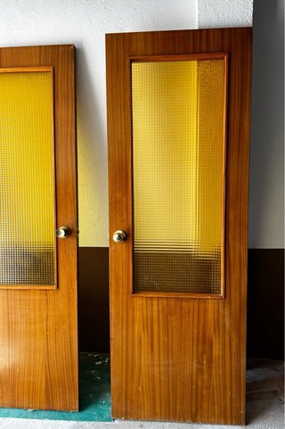 Lote 3 puertas madera Sapelly con cristal