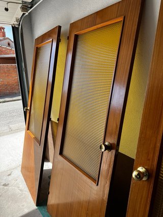Lote 3 puertas madera Sapelly con cristal