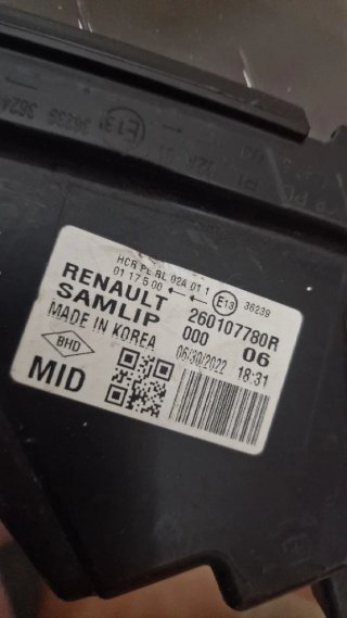 Faro Derecho Renault Arkana 260107780R