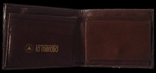 Cartera de piel marrón y verde oliva