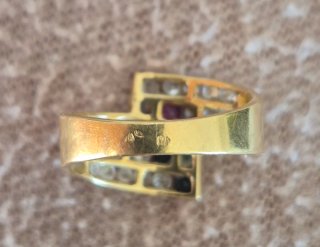 Anillo Oro 18k con Gemas Multicolor