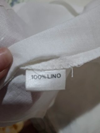 Camicia da notte in lino ricamata XL