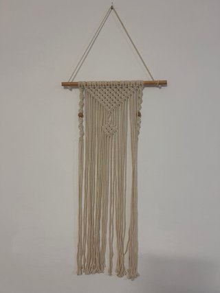 Conjunto de tres tapices Macramé Artesanal Beige