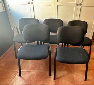 5 Sillas de Oficina Negras
