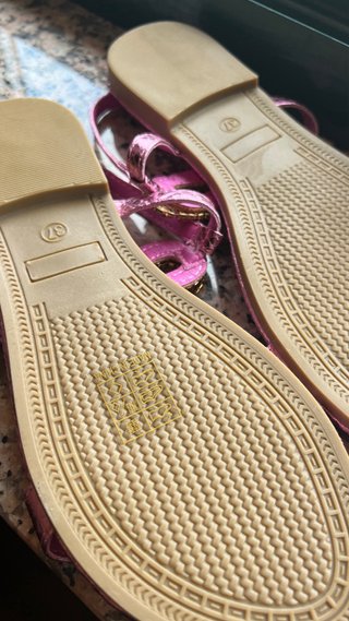 Sandalias Serpiente Rosa y Dorado
