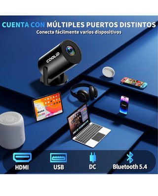 Proyector COOLID Portátil 4K Wi-Fi 6 HDMI
