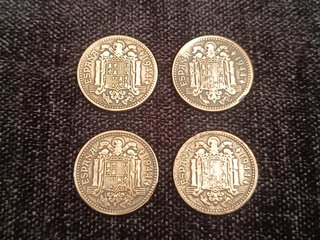 LOTE 14 MONEDAS 1 PESETA ESTADO ESPAÑOL 1944