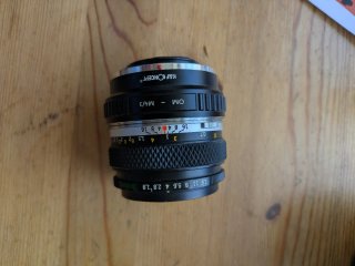 Olympus 50mm 1.8 OM Zuiko MC + Adaptador M43