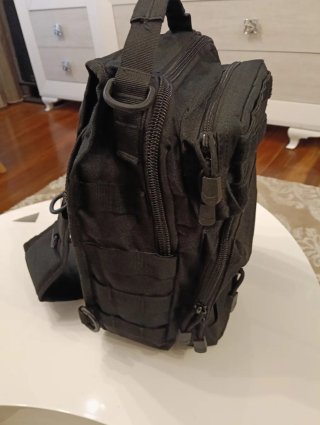 Mochila táctica pequeña lona negra