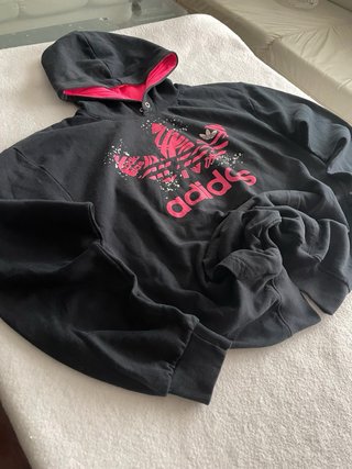 Sudadera Adidas Talla S Negra y Rosa