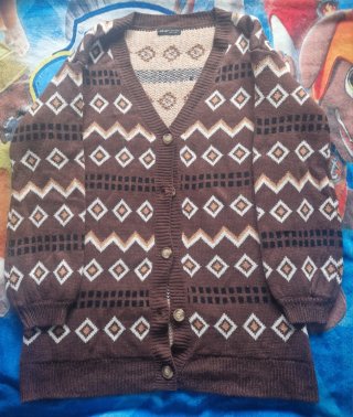 Chaqueta de punto con estampado geométrico