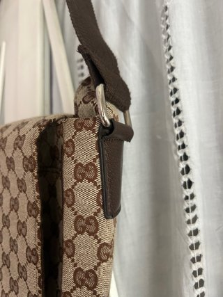 Borsa grande Gucci beige e marrone