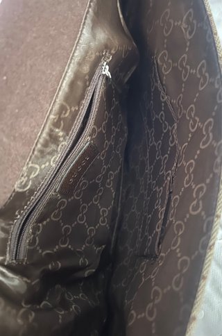 Borsa grande Gucci beige e marrone