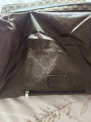 Borsa grande Gucci beige e marrone