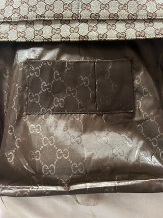 Borsa grande Gucci beige e marrone